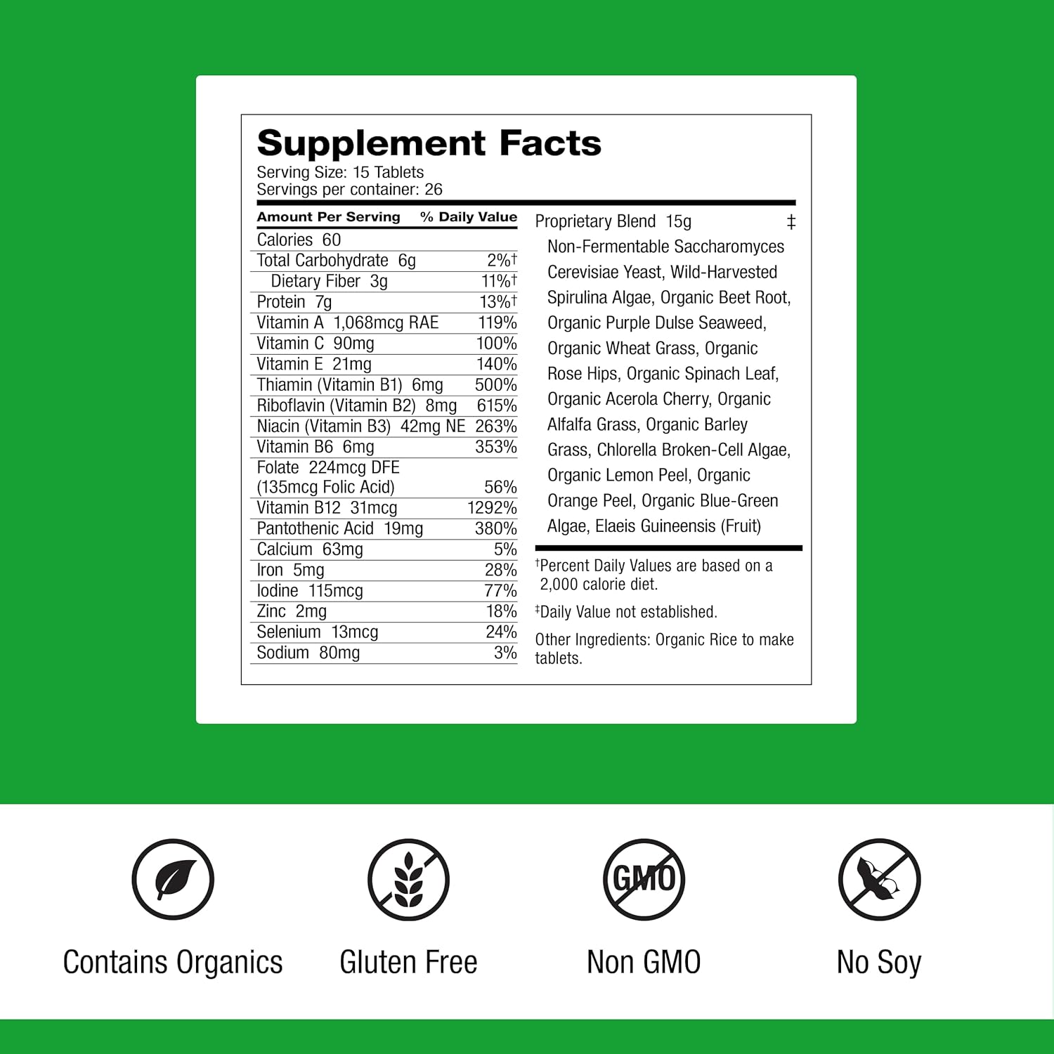 Dr. Schulze's SuperFood Plus - Everyday Superfood Supplement to Support Overall Wellness - Clean, Quality Nutrition - Supports Metabolism & Daily Energy - Gluten-Free & Dairy-Free - 390 Tablets - Image 2