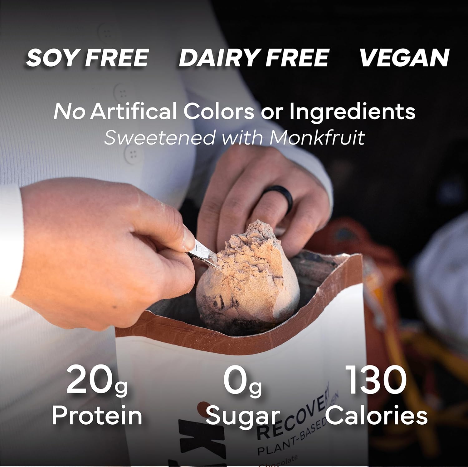 Recovery Plant Based Protein Powder, Chocolate Flavor - 20g Complete Vegan Protein, 0g Sugar, 130 Calories, Supports Muscle Recovery & Strength, Dairy Free, Gluten Free 1.75 lb - Image 3