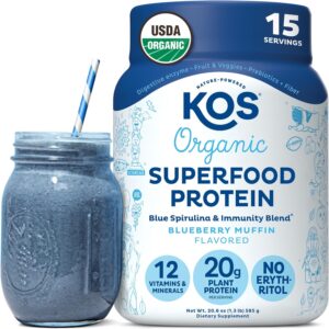 KOS Plant Based Protein Powder, Blu...