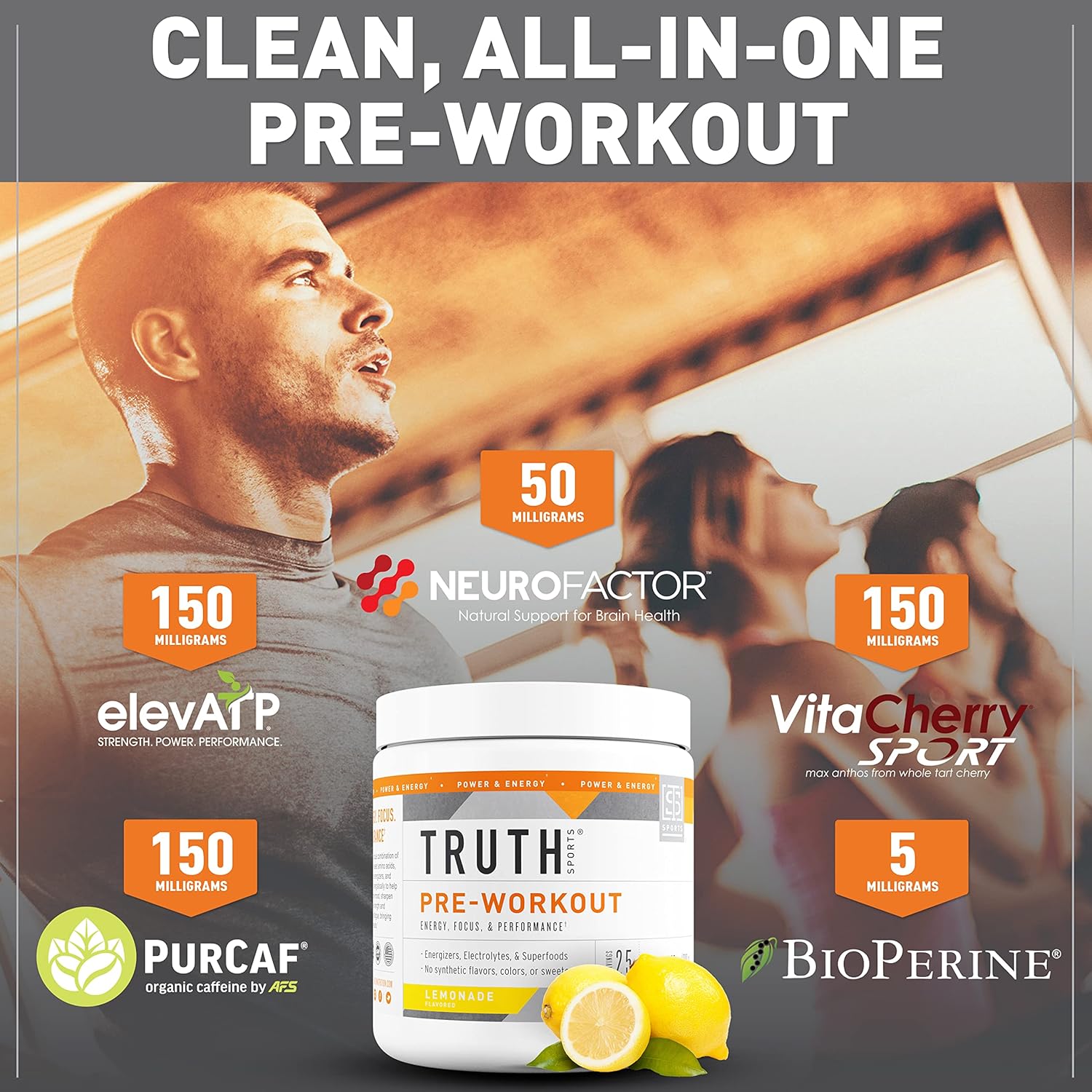 Truth Nutrition Pre Workout Powder - Natural PreWorkout for Men & Women, Vegan BCAA Amino Energy Powder, Keto Friendly - No Artificial Flavors, Sweetners or Dyes (Lemonade) - Image 4