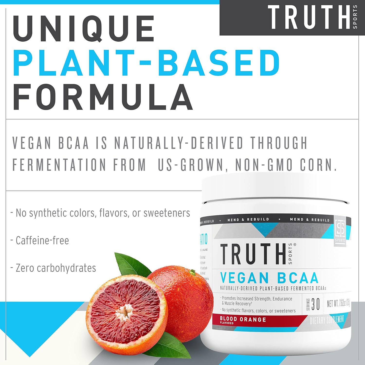 Truth Nutrition Vegan BCAA Powder- 2:1:1 Ratio Natural BCAAs Amino Acids Powder for Energy, Muscle Building, Post Workout Recovery Drink for Muscle Recovery (Blood Orange, 30 Servings) - Image 3