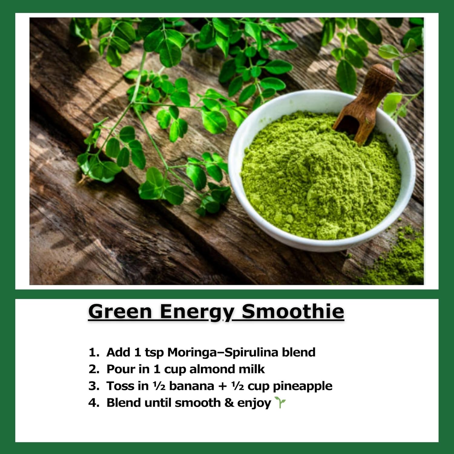 Chérie Sweet Heart Organic Moringa & Spirulina Superfood Blend, 6 oz – USDA Organic, Non-GMO, Vegan, Gluten-Free Supergreens Powder for Energy, Detox & Daily Wellness - Image 5