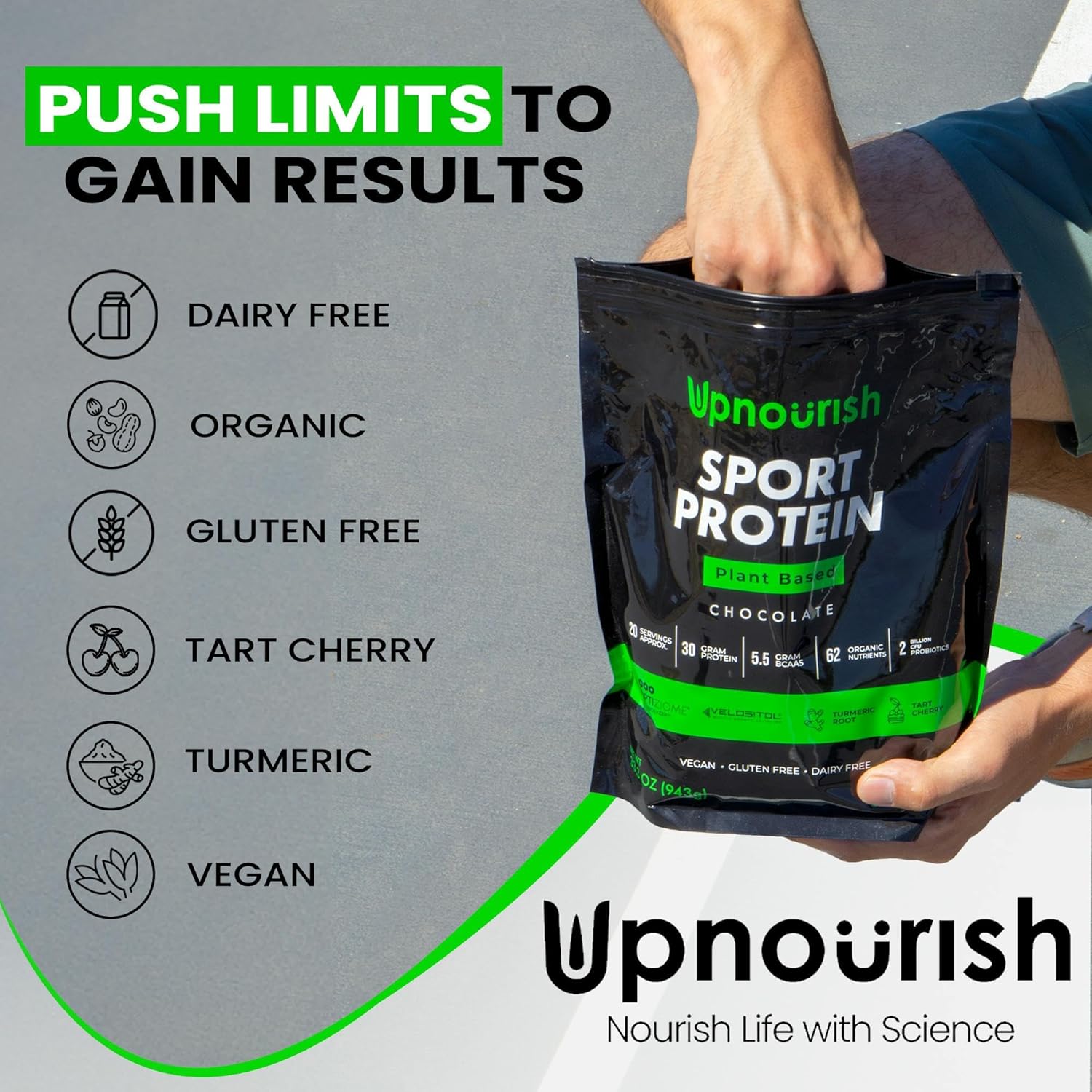 Vegan Sport Protein Powder Chocolate 20 servings – 30g Plant Based Protein, VELOSITOL, BCAAs, Organic Greens & Fruits, Probiotics, Tart Cherry for Post Workout Recovery, Inform Sports Certified Keto - Image 8
