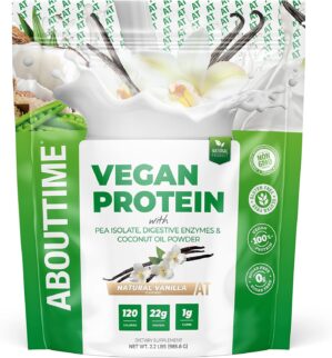 About Time Vegan Protein Powder 22g...