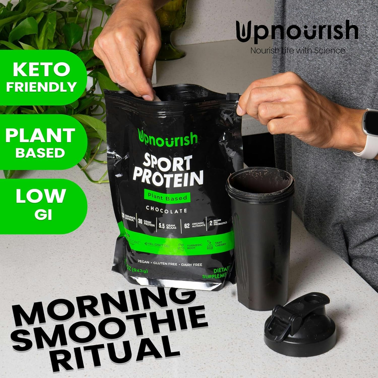Vegan Sport Protein Powder Chocolate 20 servings – 30g Plant Based Protein, VELOSITOL, BCAAs, Organic Greens & Fruits, Probiotics, Tart Cherry for Post Workout Recovery, Inform Sports Certified Keto - Image 7