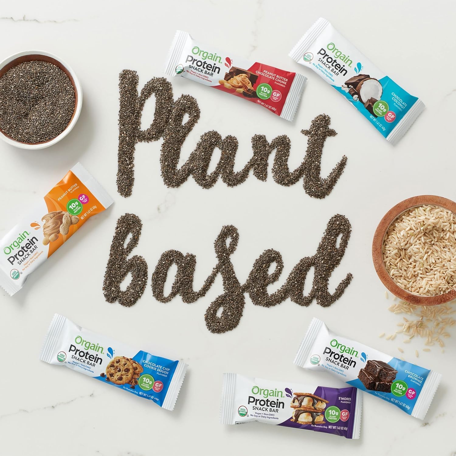 Orgain Organic Vegan Protein Bars Bundle - Chocolate Chip Cookie Dough & Peanut Butter Chocolate Chunk - 10g Plant Based Protein, Gluten Free, Non-GMO - 1.41 Oz (2 Pack of 12) - Image 8