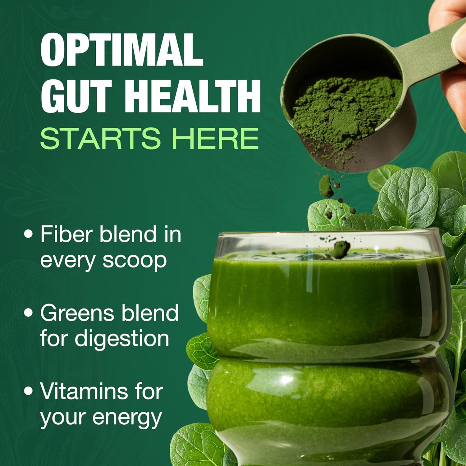 Total Tea Super Greens Powder, Greens, Fruits, Vegetables, Vegan Drink with Spirulina, Chlorella and Vitamins 21 Servings - Original - Image 6