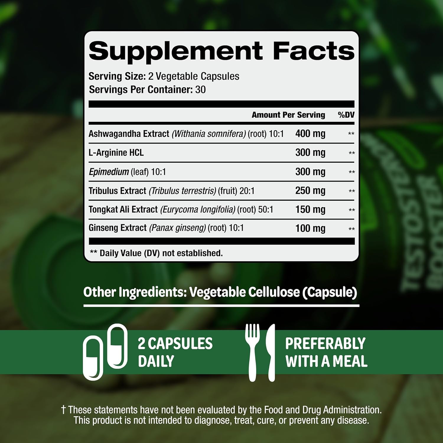 Testosterone Booster Supplement for Men - Male Enhancing Test Boost - Ashwagandha, L-Arginine, Tongkat Ali, Tribulus + More - Workout, Build Muscle, Strength, Energy & Performance - 2 Month Supply - Image 2
