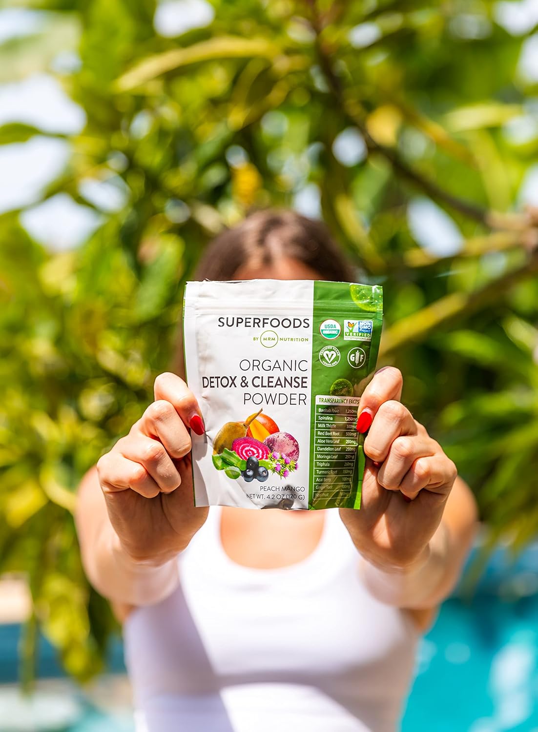 MRM Organic Detox and Cleanse Powder - For Women & Men - Daily Drink Mix with Superfoods, Antioxidants, Chlorophyll, Phycocyanin, Vegan, Organic, Gluten-Free, Peach Mango Flavor - 15 Servings - Image 9