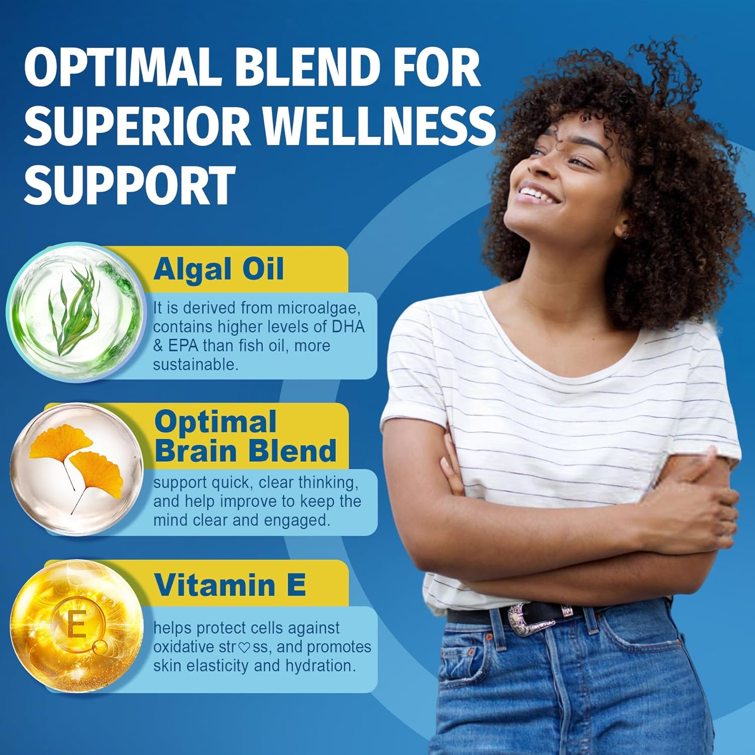 Vegan Omega 3 Supplement, 120cts Omega3 Fatty Acids Softgels, Fish Oil Alternative, Plant-Based DHA EPA, Algae Oil Omega-3 Supplement, No Fish Taste,Non GMO - Image 7