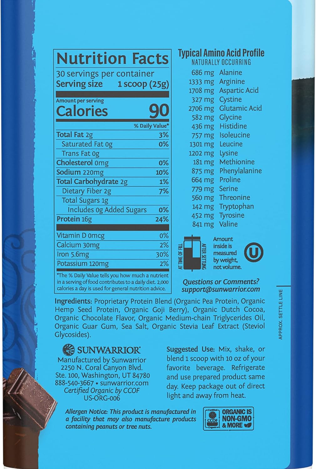 Organic Plant Based Protein Powder | Vegan Organic Protein Powder Chocolate Flavored with BCAA Amino Acids & Hemp Seed Pea Blend | Non-GMO Soy Dairy Filler & Gluten Free (Chocolate, 30 Servings) - Image 7