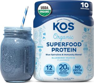 KOS Plant Based Protein Powder, Blu...
