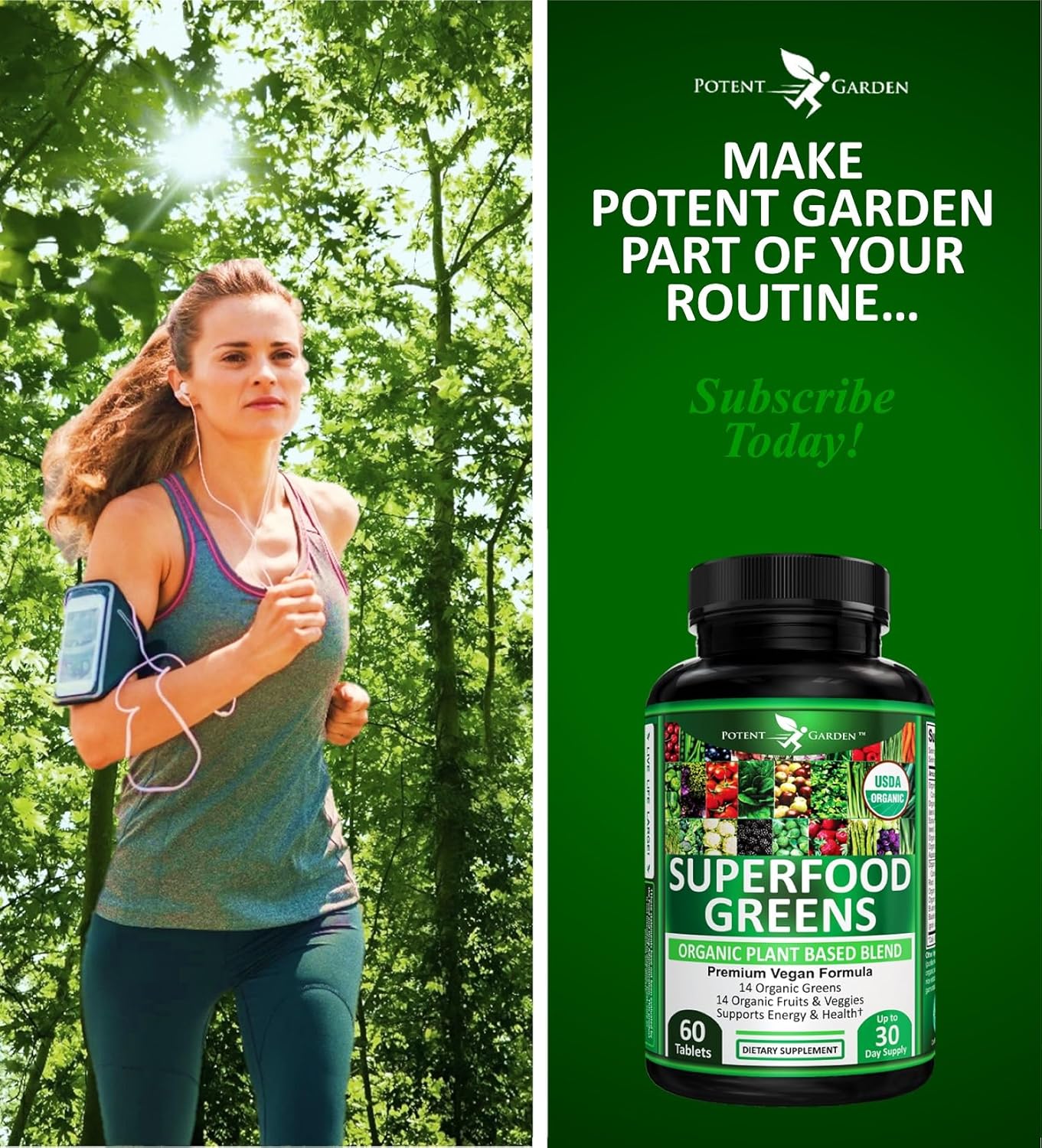 Potent Garden Organic Superfood Greens, Fruit and Veggies Supplement Rich in Vitamins & Antioxidants with Alfalfa, Beet Root & Tart Cherry to Boost Energy, Immunity & Gut Health, Greens Tablets 60 Ct - Image 7