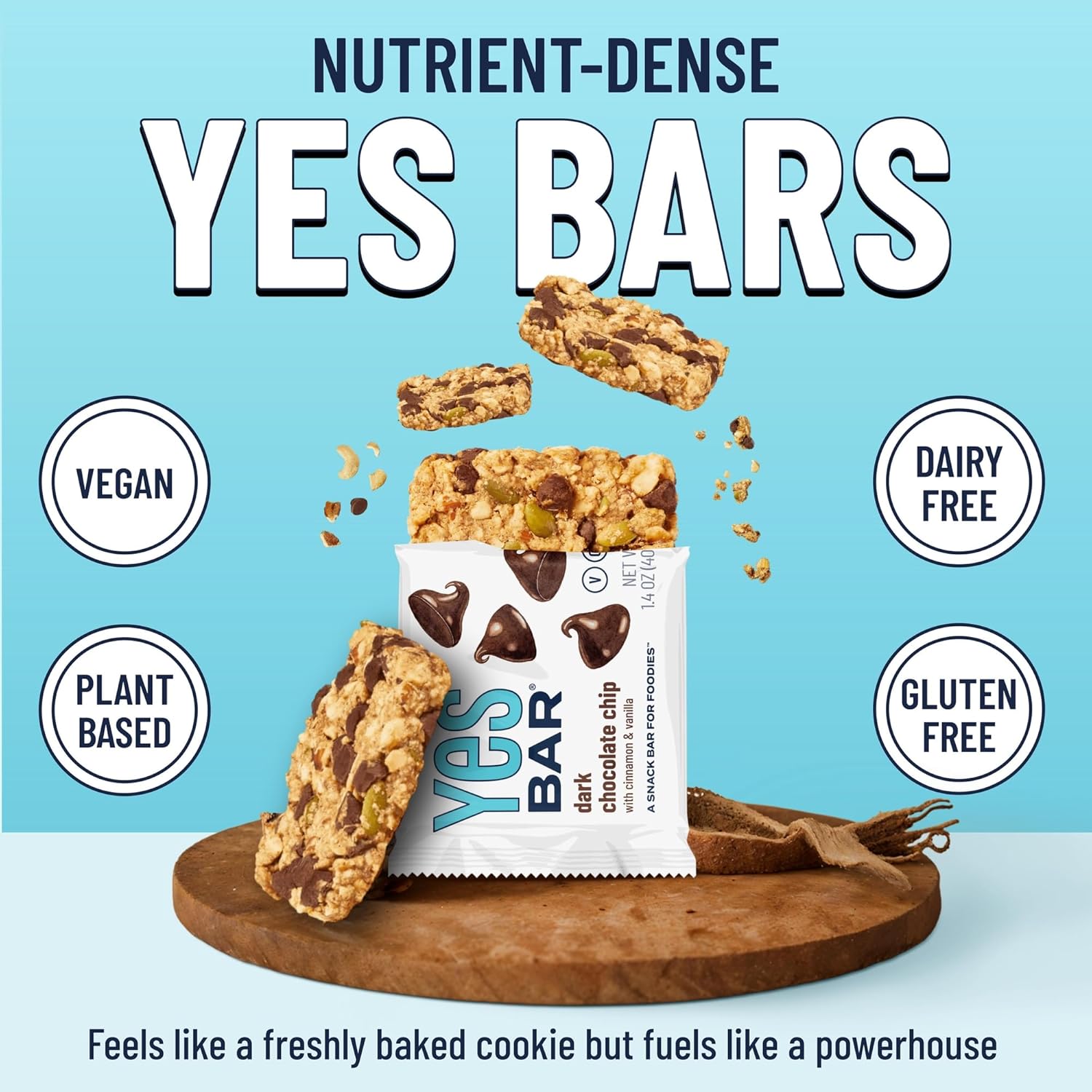 YES Nut Bars - Dark Chocolate Chip - Soft Chewy Healthy Snack Bars Made with Organic Maple Syrup – Vegan, Paleo, Gluten Free, No Refined Sugar, Dairy Free, Plant Based Protein, Low Sugar - 6 Count - Image 3
