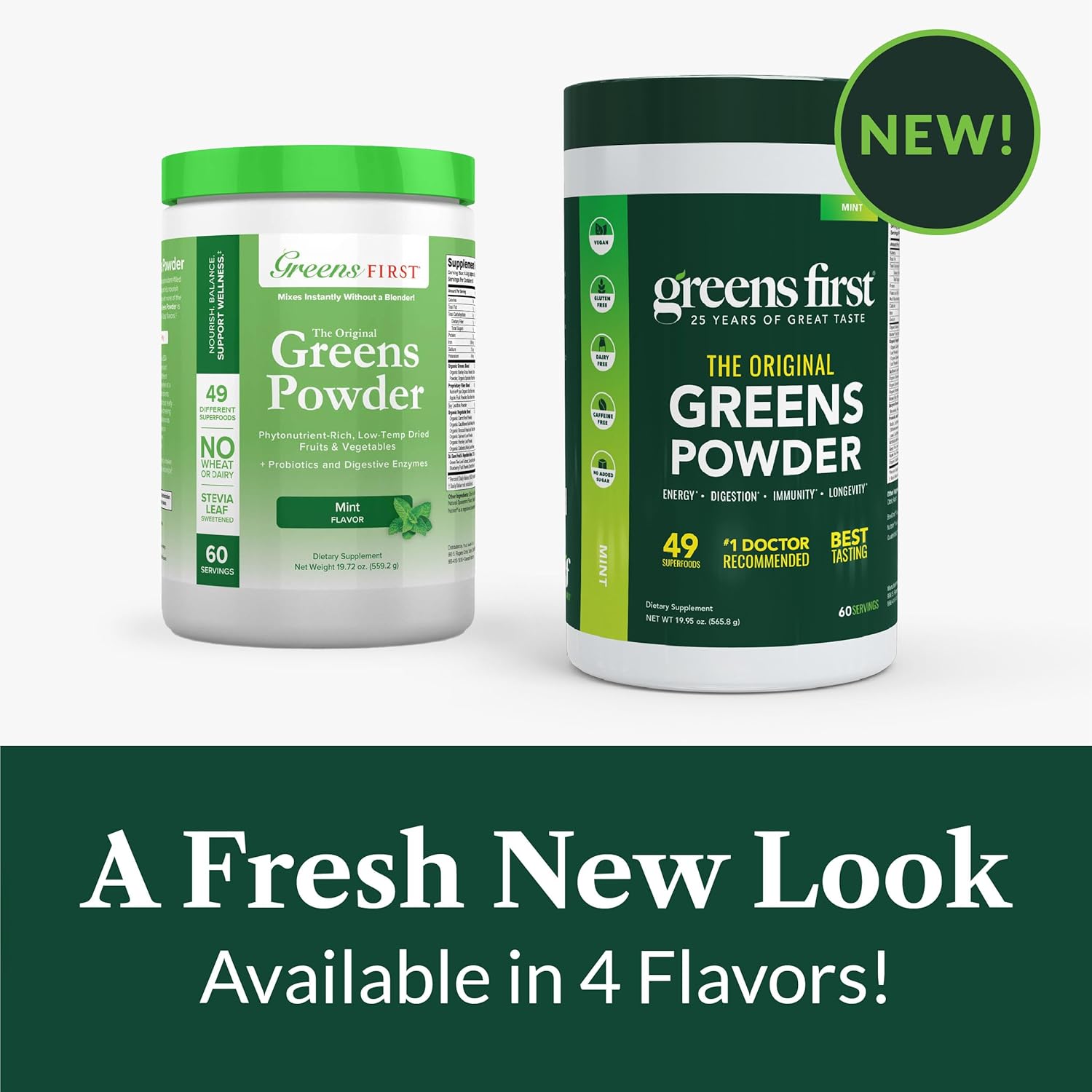 Greens First Original Greens Powder - 49 Superfoods - Organic Fruits & Veggies - Prebiotics, Probiotics & Digestive Enzymes - Antioxidant Smoothie - Dairy Free, Vegan & Non-GMO (Mint, 60 Servings) - Image 5