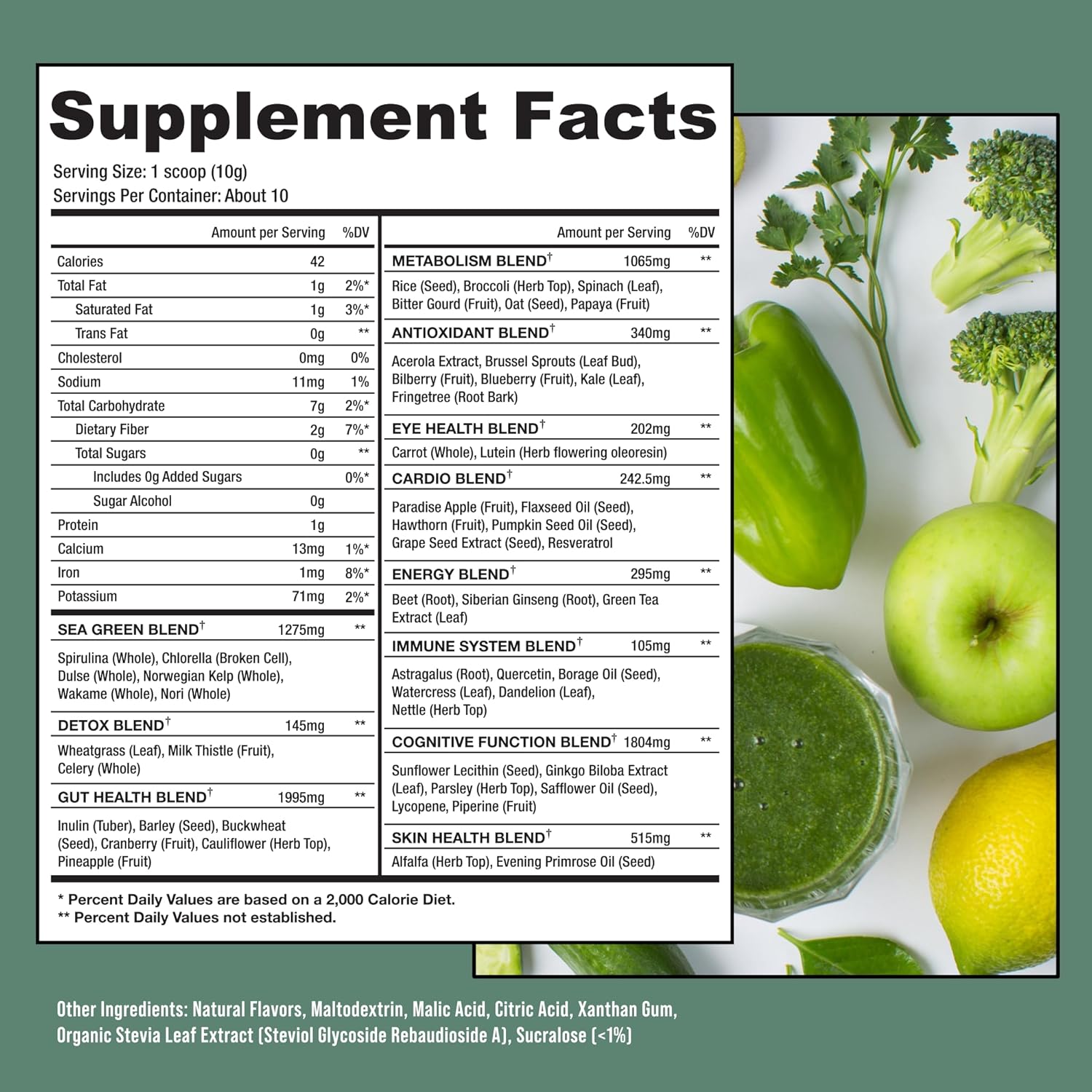 Rewind Super Greens Powder with 50+ Superfoods Daily Green Juice for the Whole Family Delicious Green Powder Drink Mix White Peach Flavor - 10 Servings - Image 2