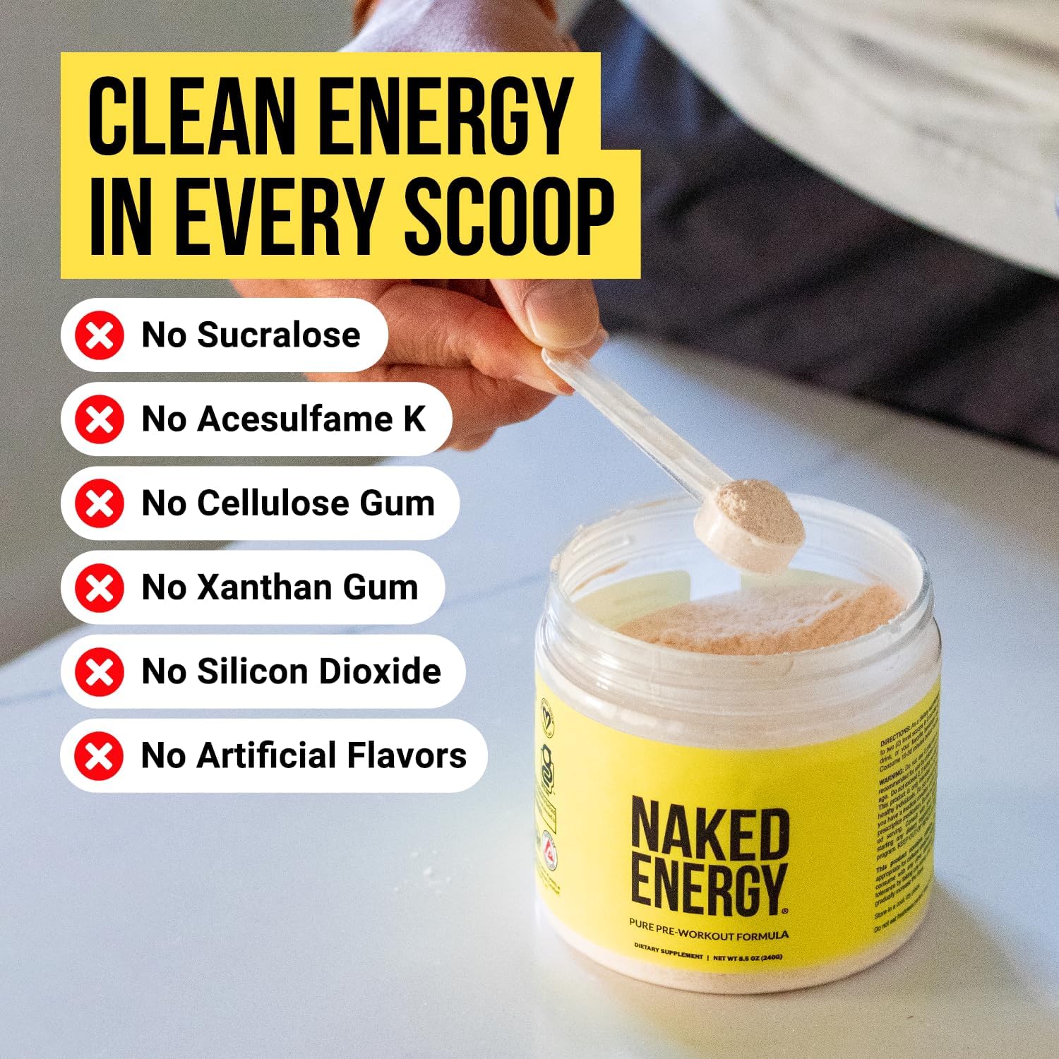 NAKED Watermelon Energy - Clean Pre Workout Supplement for Men and Women, NSF Certified, Vegan Friendly, No Added Sweeteners, Colors Or Flavors - 30 Servings - Image 5