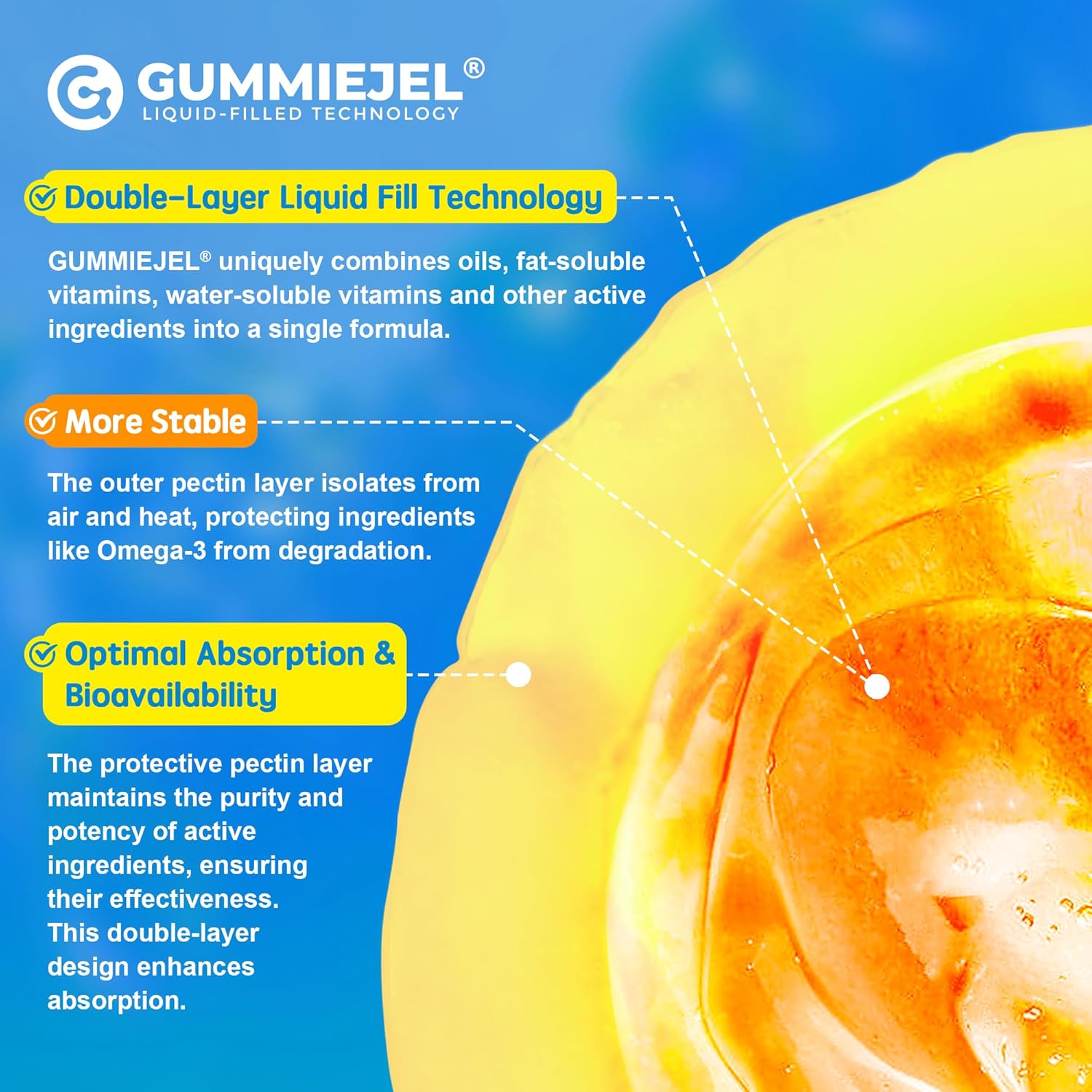 Vegan Omega-3 Gummies 1000mg +CoQ10+Magnesium- EPA 600mg & DHA 400mg, Fish Oil Omega 3 Supplements Alternative for Women Men Adults- Liposomal Form -Algae- Plant Sterols, Garlic,B6,B9, B12, Sugar Free - Image 7