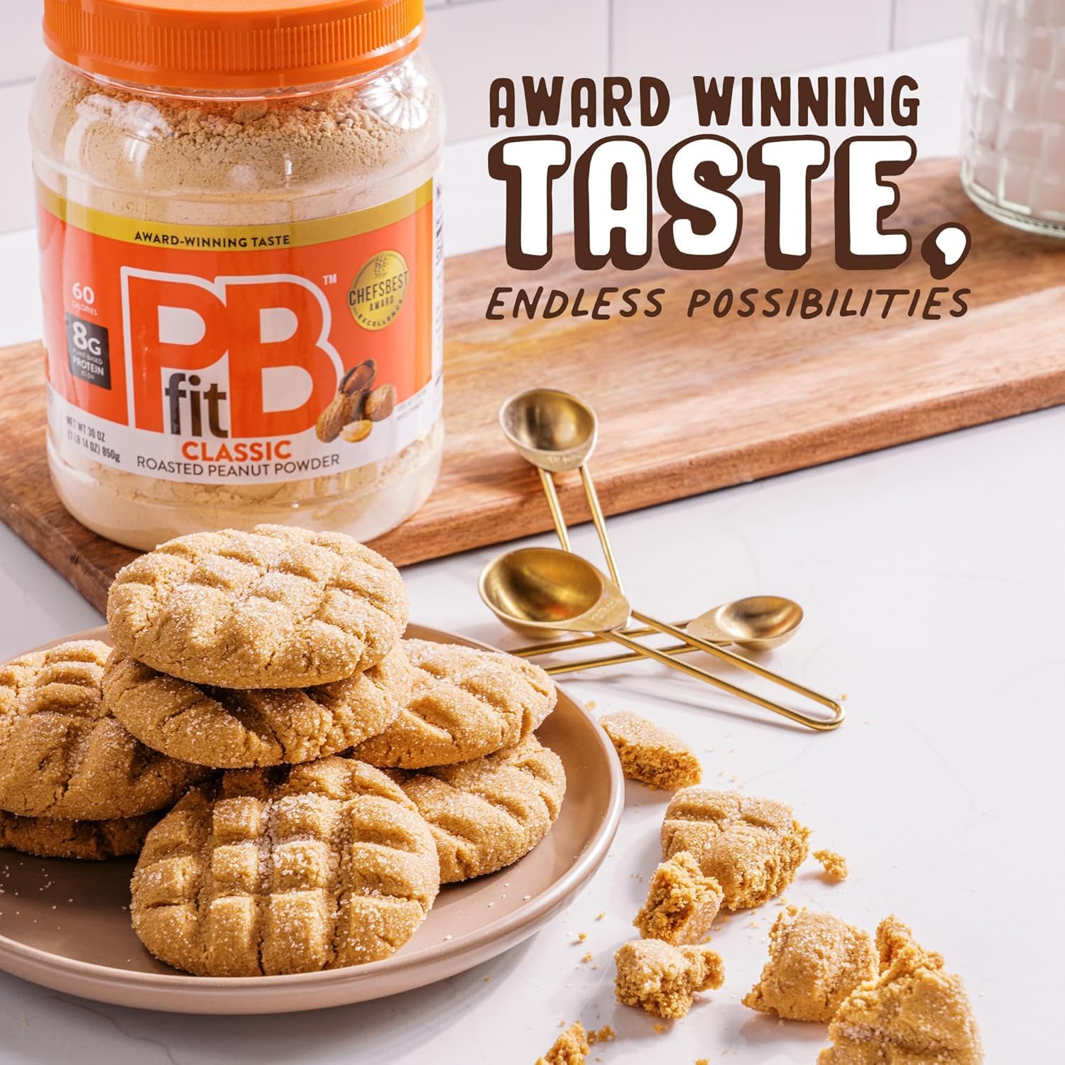 PBfit 30 Ounce Classic Peanut Butter Powder, Powdered Peanut Butter Spread From Real Roasted Peanuts, 8g of Protein 8% DV, Gluten-Free, 60 calories, 87% less fat (Pack of 1) - Image 5
