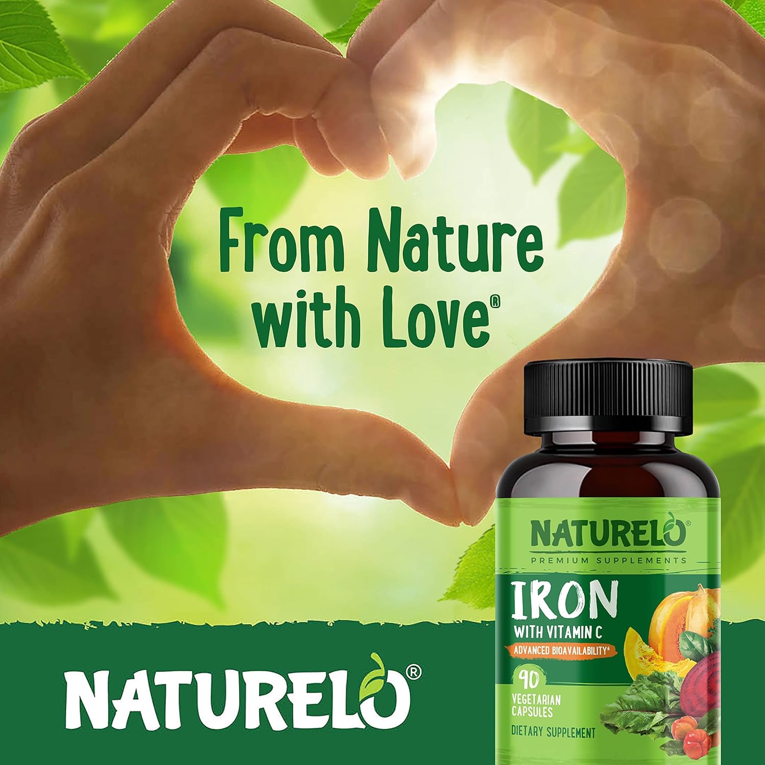 NATURELO Vegan Iron Supplement with Vitamin C and Organic Whole Foods - Gentle Iron Pills for Women & Men with Iron Deficiency Including Pregnancy, Anemia and Vegan Diets - 90 Mini Capsules - Image 8