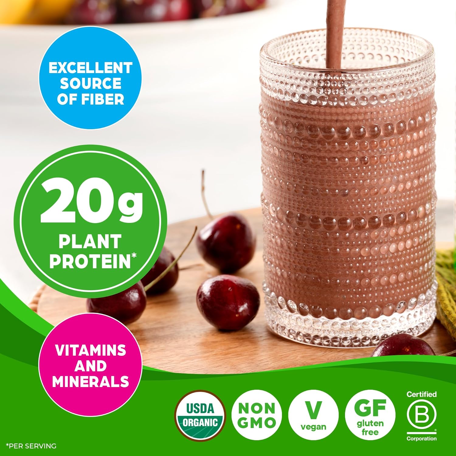 Orgain Organic Vegan Meal Replacement Protein Powder, Creamy Chocolate Fudge - 20g Plant Based Protein, Gluten Free, Dairy Free, Lactose Free, Soy Free, No Sugar Added, For Smoothies & Shakes - 2.03lb - Image 4