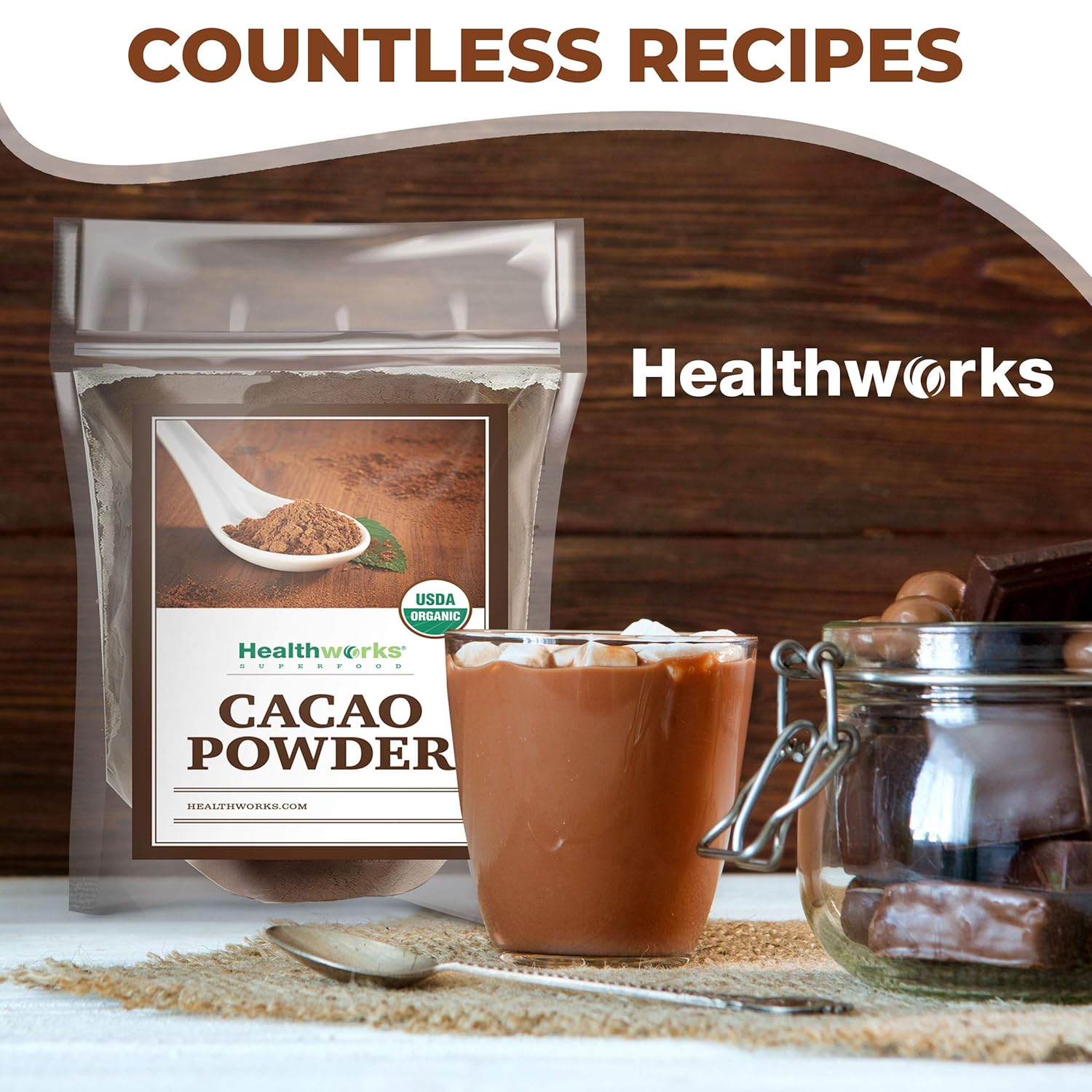 Healthworks Superfoods Organic Cacao Powder - 16 Oz / 1 Lb - Cocoa Chocolate Substitute - Rich Chocolate Flavour - Sugar-Free, Keto, Vegan & Non-GMO - Peruvian Bean/Nut Origin - Antioxidant Superfood - Image 9