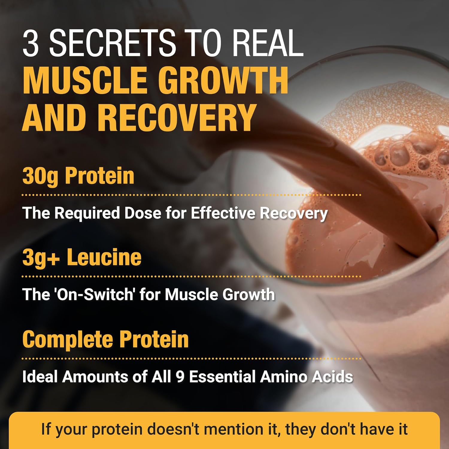 Plant-Based Protein Powder for Men and Women – 30g Complete Plant Protein and 3g Leucine, Zero Bloat, Gourmet Cocoa, Smooth Texture, Dark Chocolate, 15 Servings - Scoop Not Included - Image 3