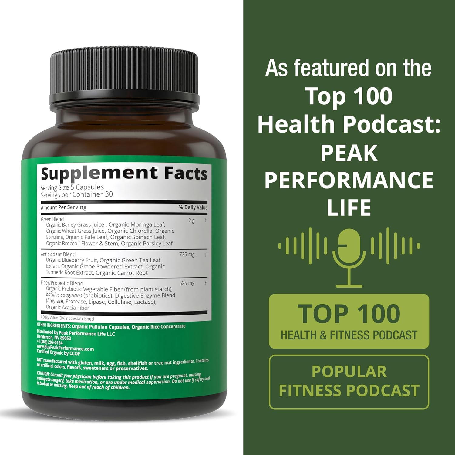 Organic Super Greens 150 Capsules - Green Juice Superfood Supplement with 25 All Natural Organic Ingredients. Max Energy and Detox Super Food Pills with Spirulina, Spinach, Kale, Turmeric, Probiotics - Image 6