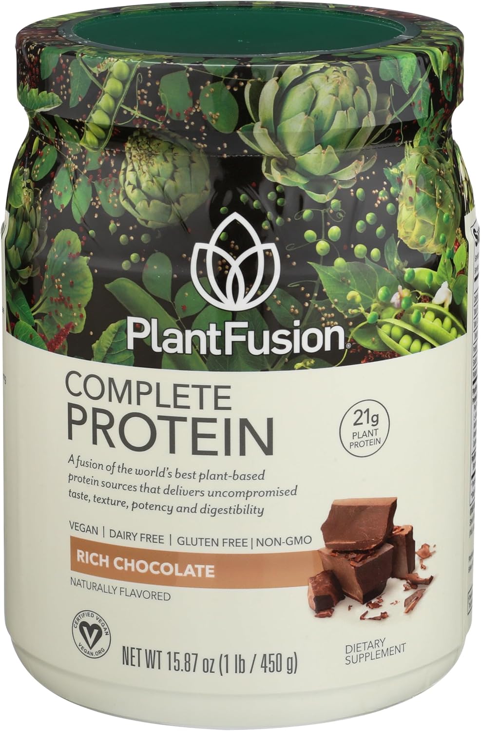 PlantFusion Complete Vegan Protein Powder - Plant Based Protein Powder with BCAAs, Digestive Enzymes and Pea Protein - Keto, Gluten Free, Soy Free, Non-Dairy, No Sugar, Non-GMO - Chocolate 1lb - Image 3