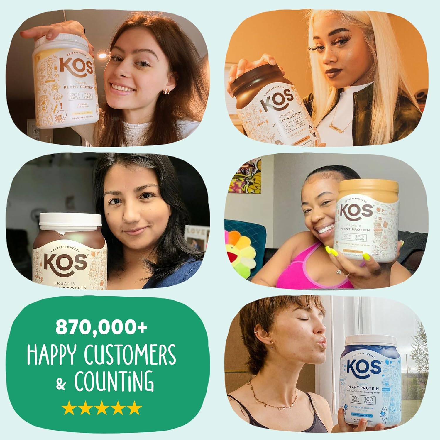 KOS Vegan Protein Powder, Unflavored & Unsweetened - Low Carb Pea Protein Blend, Organic Superfood Rich in Vitamins & Minerals - Keto, Soy, Dairy Free - Meal Replacement for Women & Men - 28 Servings - Image 6
