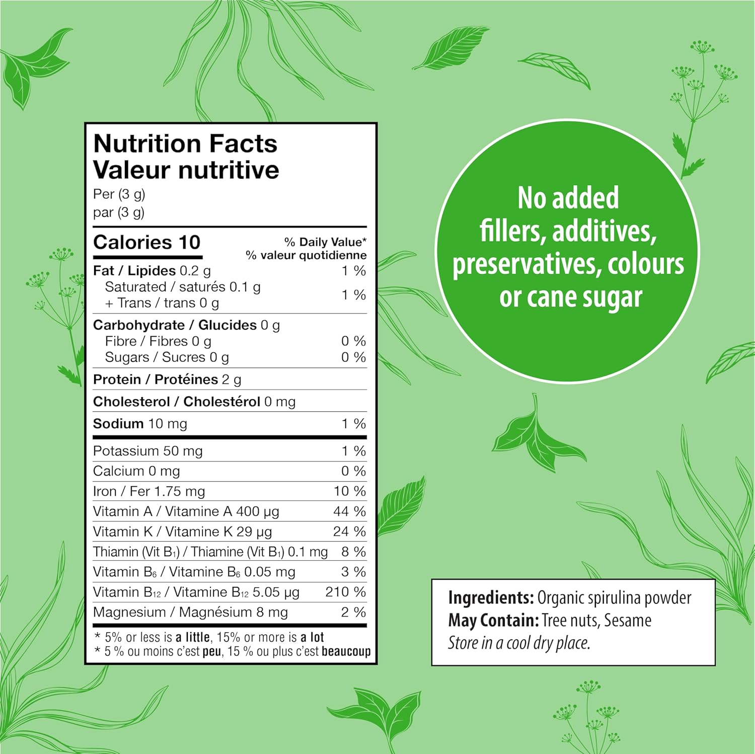 Organic Traditions Spirulina Powder Organic, Plant-Based Green Superfood for Smoothies, Rich Algae Powder for Energy Support, Easy Mixing Spirulina for Daily Wellness Routines, 150g / 5.3oz Bag - Image 3