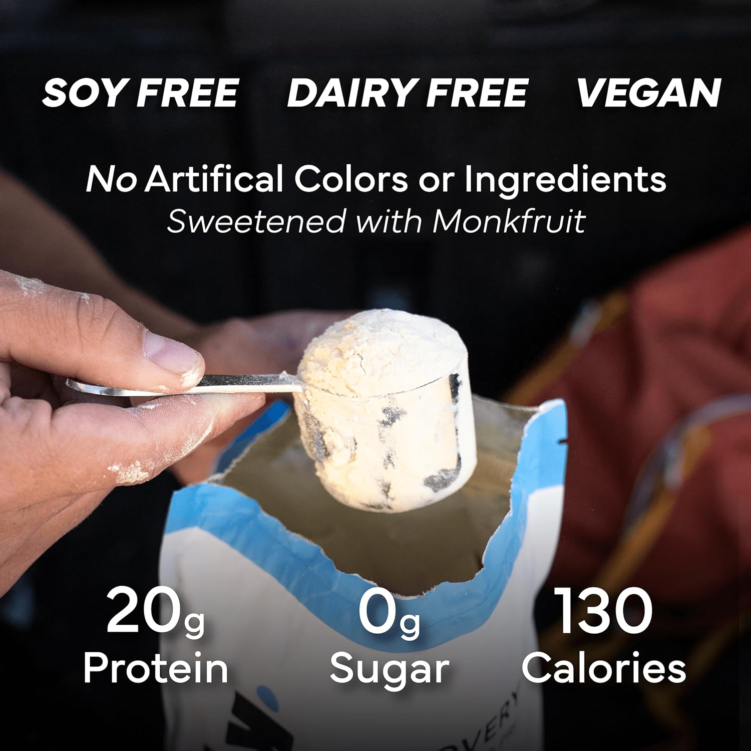 Recovery Plant Based Protein Powder, Vanilla Flavor - 20g Complete Vegan Protein, 0g Sugar, 120 Calories, Supports Muscle Recovery & Strength, Dairy Free, Gluten Free (1.75 lb) - Image 3