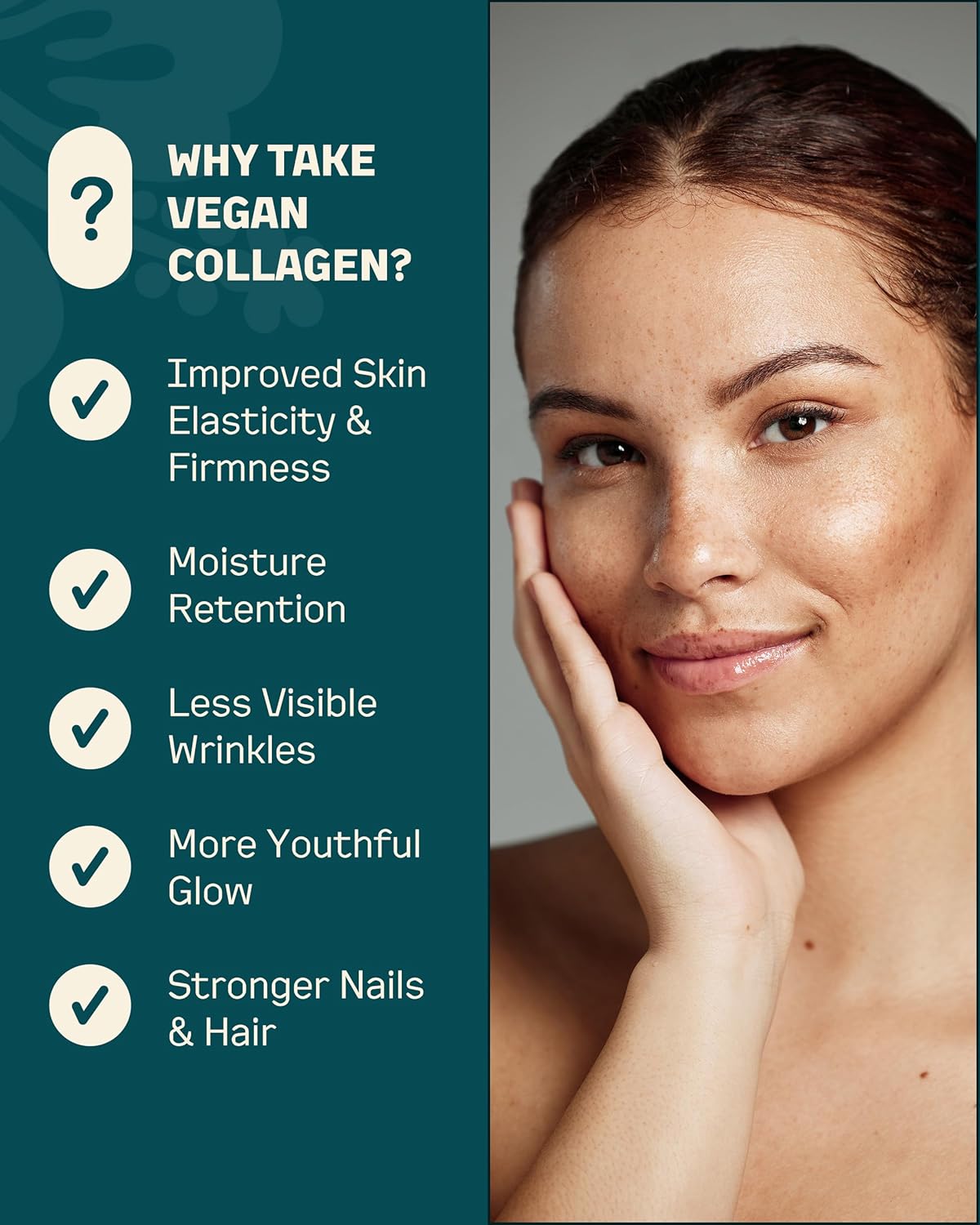 True Vegan Collagen - Antioxidant-Rich Supplement of Pure Organic Hibiscus Powder for Hair & Skin - Plant Based & Cruelty Free with Biotin & B5-2 oz, 30 Servings per Bottle - Image 4
