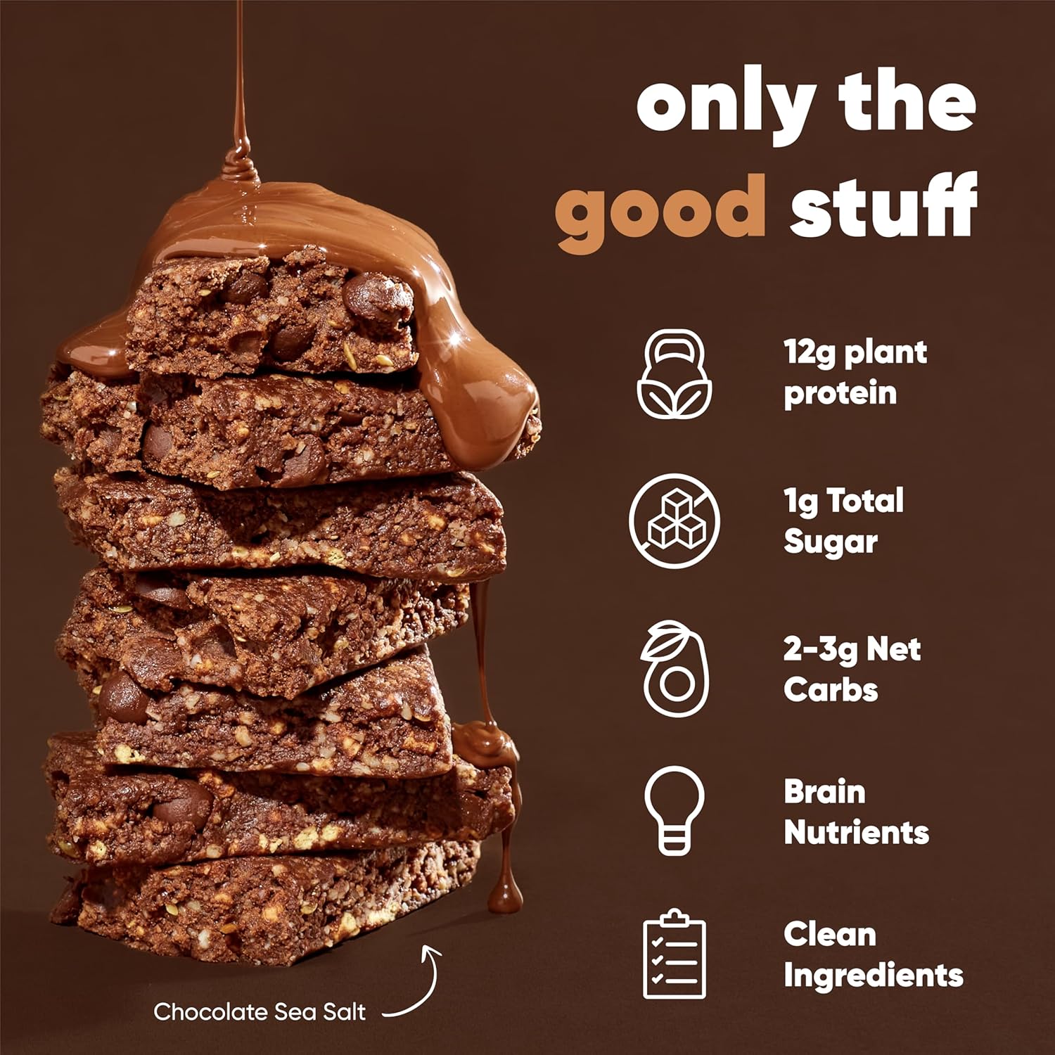 IQBAR Clean Plant Protein Bars - Chocolate Lovers Variety - 12 Count - Keto, Vegan, High Fiber, Gluten and Dairy Free, Low Sugar Snack - Brain and Body Nutrients for Focus, Energy, Meal Replacement - Image 4