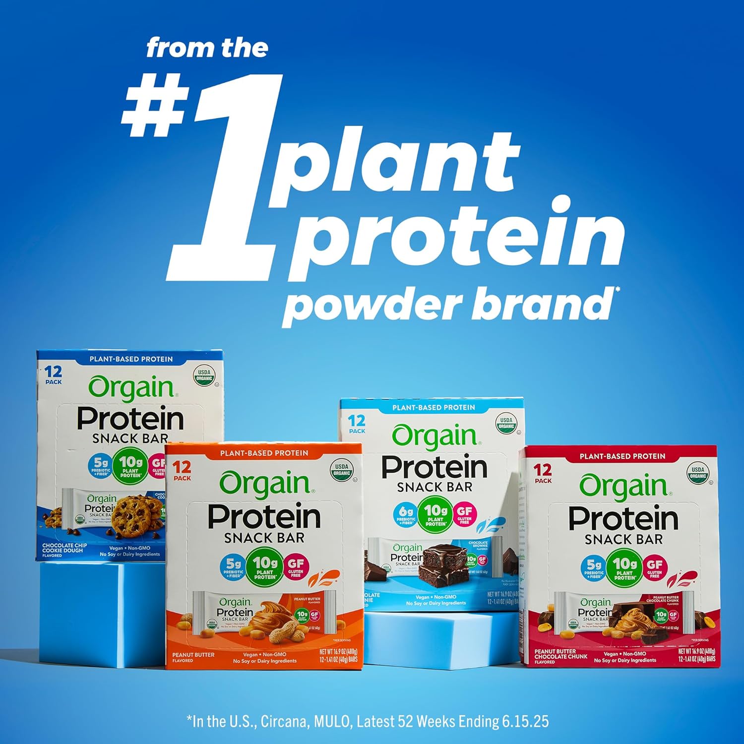 Orgain Organic Vegan Protein Bars, Chocolate Chip Cookie Dough - 10g Plant Based Protein, Low Calorie Healthy Snacks, No Lactose or Soy Ingredients, Gluten Free, Non-GMO - 1.41 Oz (Pack of 12) - Image 6