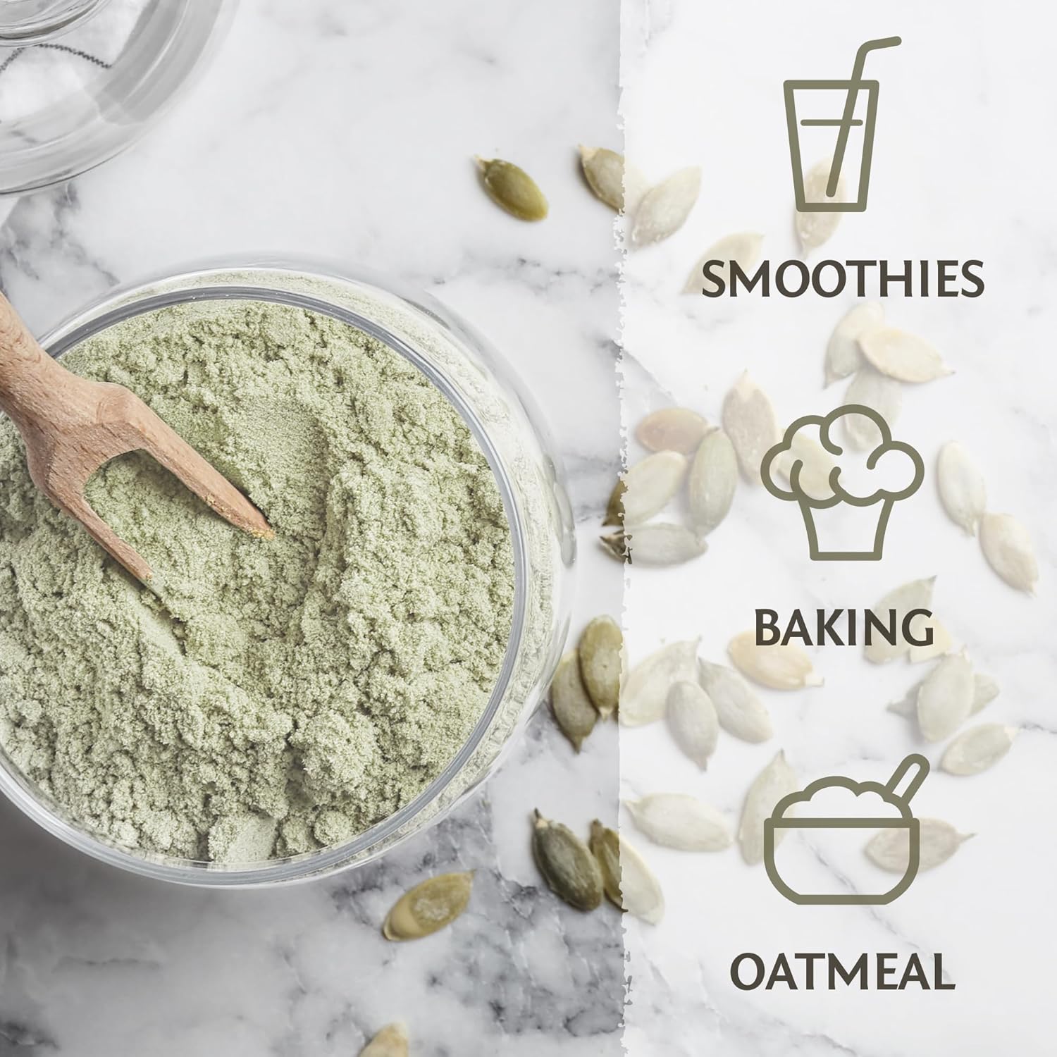 Organic Pumpkin Seed Protein Powder Cold Pressed, Simple Single-Ingredient Superfood Plant-Based, Easy to Digest All 9 Essential Amino Acids Mild Flavor for Smoothies, Baking & 20g Protein 15 Servings - Image 5