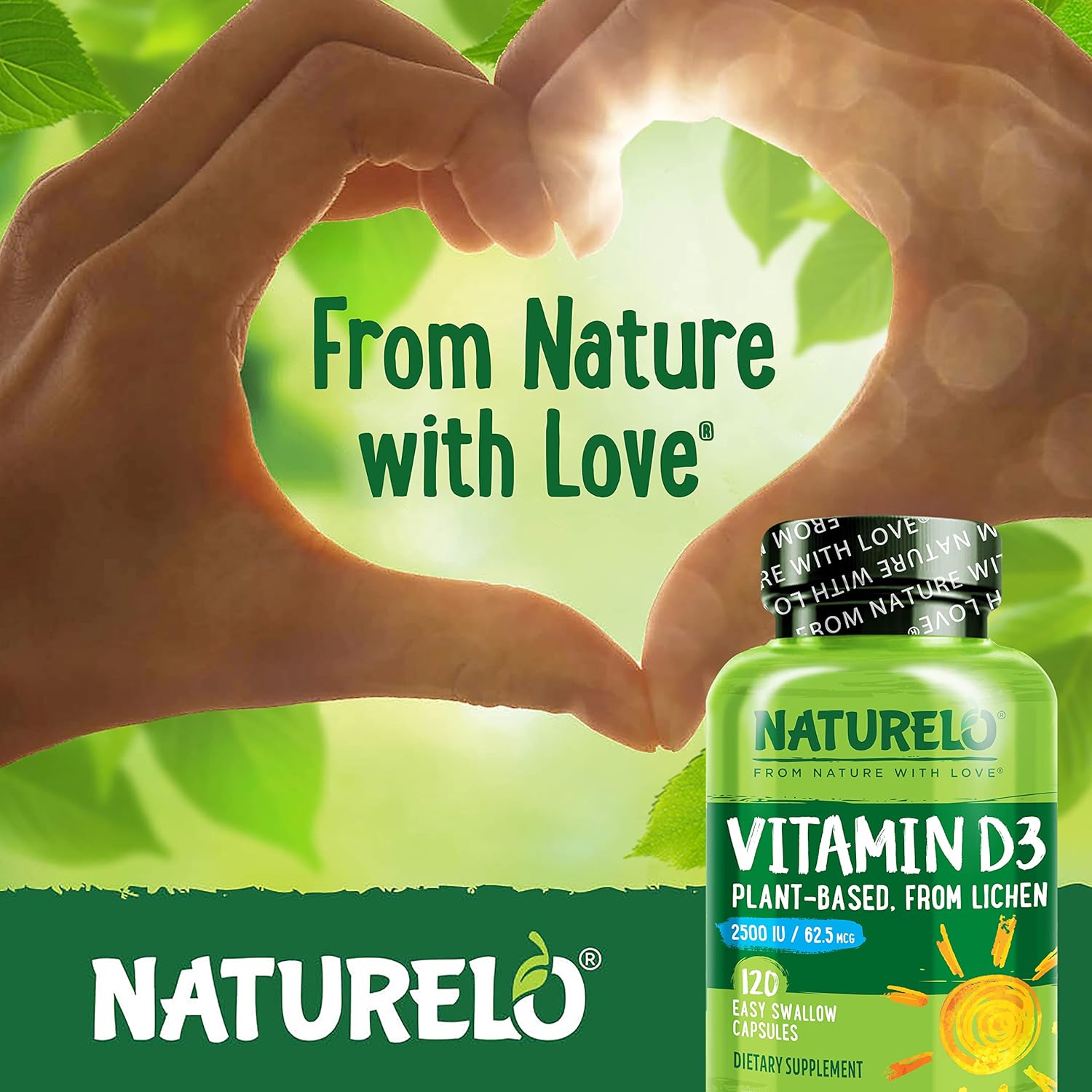 NATURELO Vitamin D - 2500 IU - Plant Based from Lichen - Natural D3 Supplement for Immune System, Bone Support, Joint Health - Vegan - Non-GMO - Gluten Free - 120 Capsules - Image 5