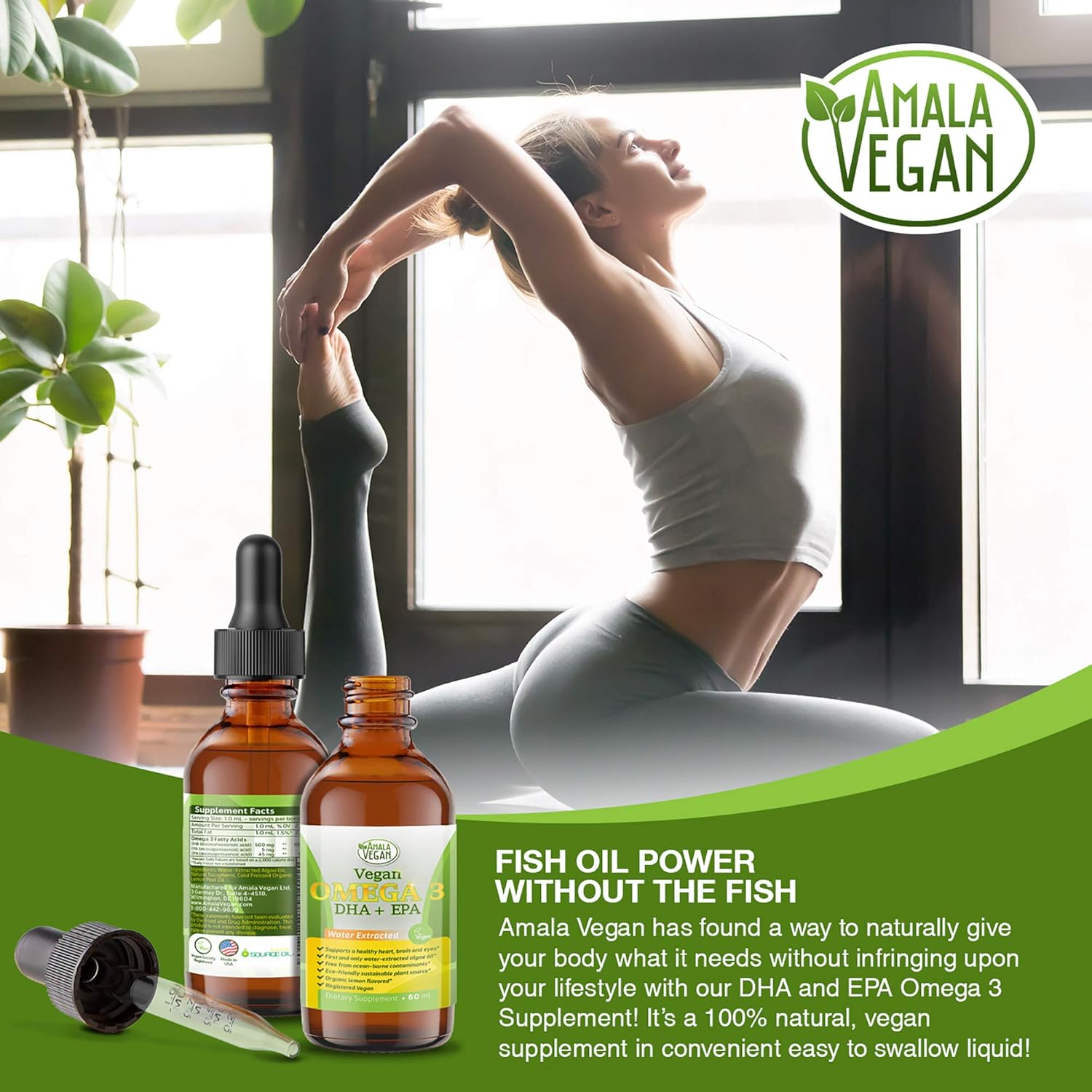 Potent & Organic Vegan Omega 3 Liquid Supplement: Better Than Fish Oil! Plant Based Water Extracted Algae Oil- DHA EPA DPA Fatty Acids- Non GMO- Supports Immune, Heart, Brain & Joint Health-60 Doses - Image 4