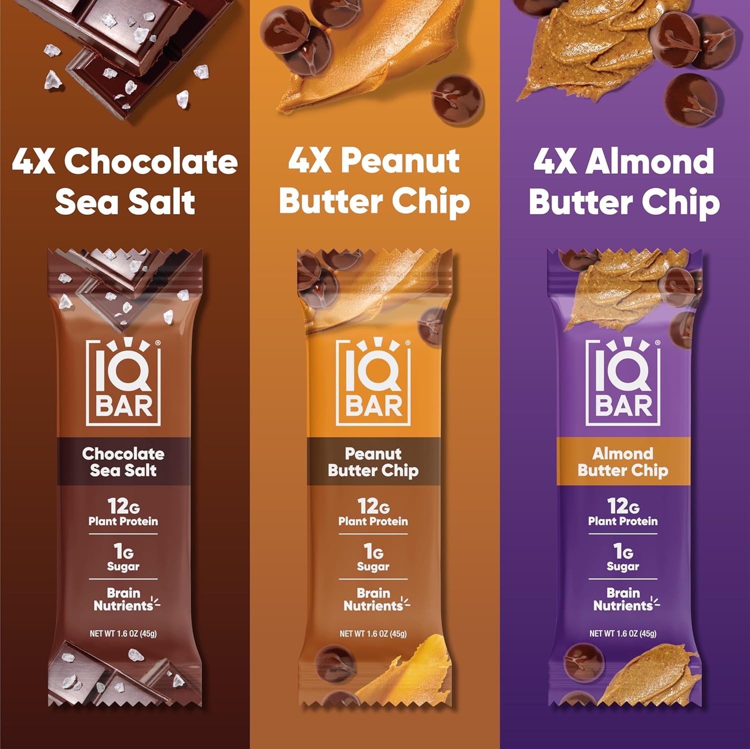IQBAR Clean Plant Protein Bars - Chocolate Lovers Variety - 12 Count - Keto, Vegan, High Fiber, Gluten and Dairy Free, Low Sugar Snack - Brain and Body Nutrients for Focus, Energy, Meal Replacement - Image 3
