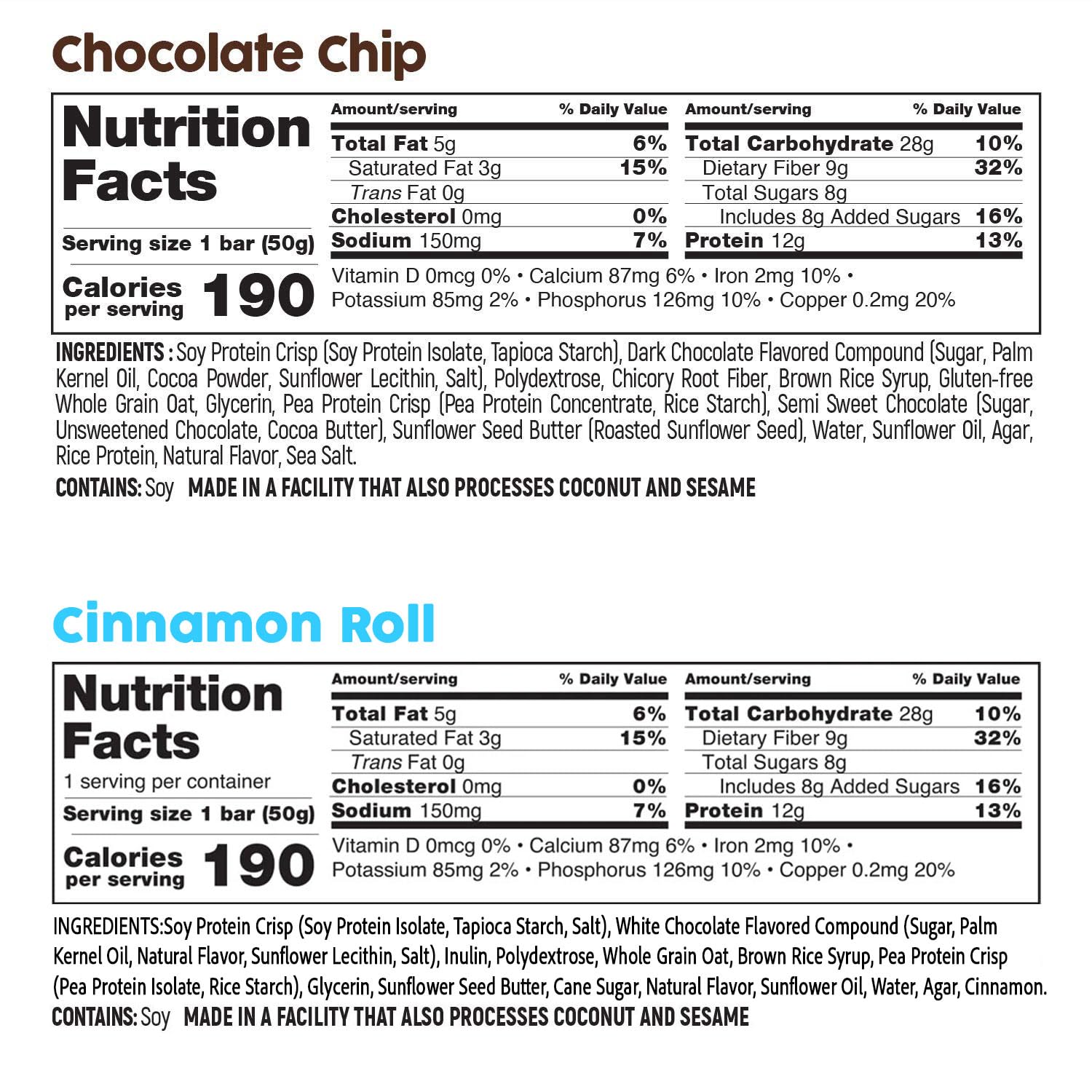 No Nuts! Variety Pack Protein Bars – 4-Flavor Sampler | 100% Nut-Free, Dairy-Free, Vegan, Organic, Kosher, Egg-Free, Non-GMO Snack & Energy Bars - Image 2