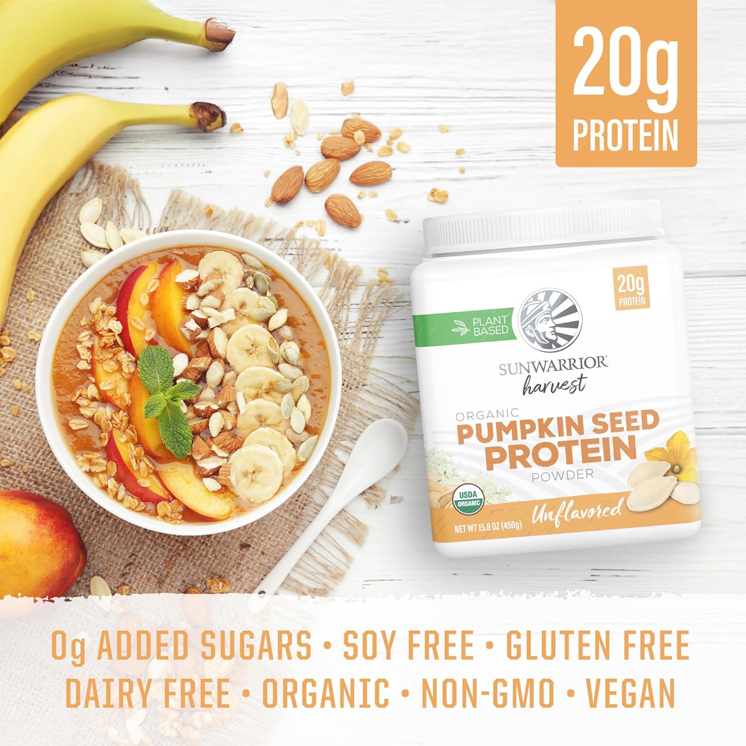 Organic Pumpkin Seed Protein Powder Cold Pressed, Simple Single-Ingredient Superfood Plant-Based, Easy to Digest All 9 Essential Amino Acids Mild Flavor for Smoothies, Baking & 20g Protein 15 Servings - Image 4