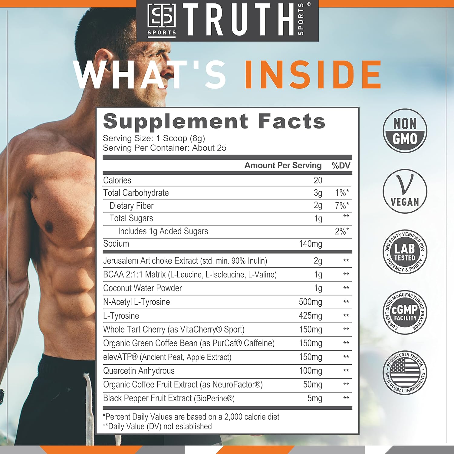 Truth Nutrition Pre Workout Powder - Natural PreWorkout for Men & Women, Vegan BCAA Amino Energy Powder, Keto Friendly - No Artificial Flavors, Sweetners or Dyes (Lemonade) - Image 5
