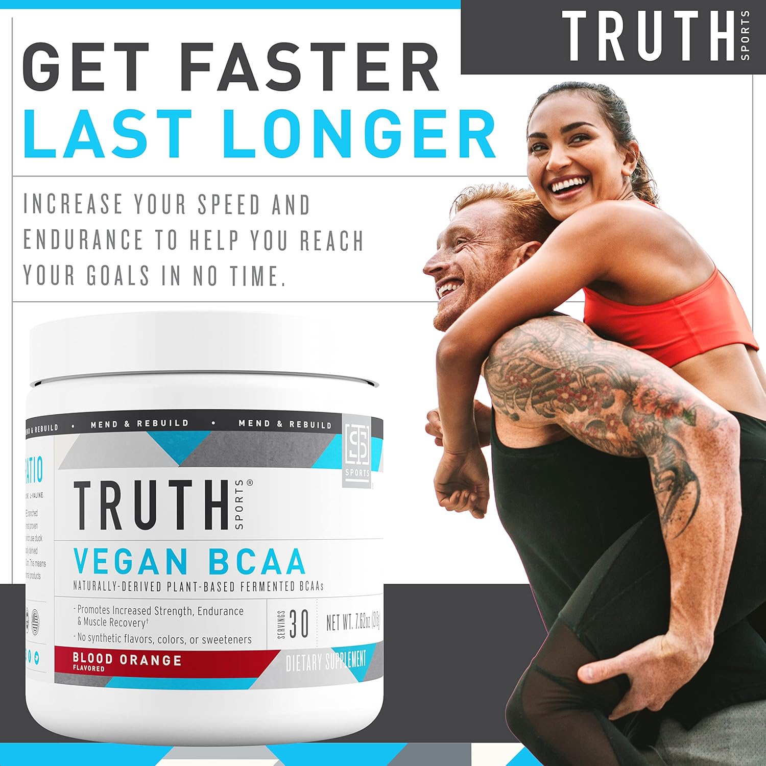 Truth Nutrition Vegan BCAA Powder- 2:1:1 Ratio Natural BCAAs Amino Acids Powder for Energy, Muscle Building, Post Workout Recovery Drink for Muscle Recovery (Blood Orange, 30 Servings) - Image 6