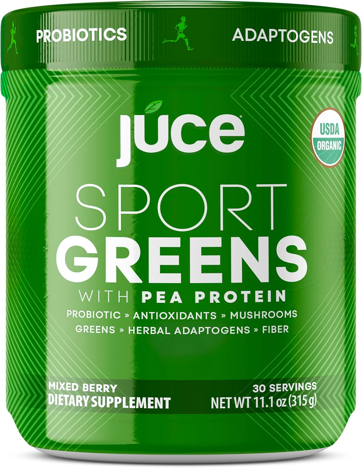 Juce SG7 Sport Greens Powder Supplement | Organic Plant Based Protein | Green Juice Powder | Probiotics | Mushrooms | Mixed Berry Flavor | 30 Servings | By Terra Kai Organics - Image 2