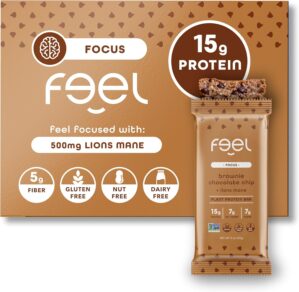 Feel Vegan Protein Bars, Focus, Lio...