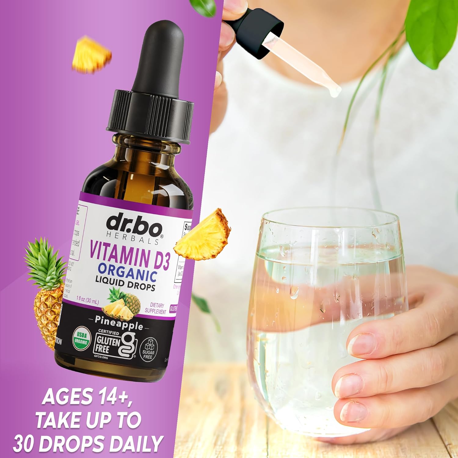 Vitamin D3 Liquid Drops Organic - Vegan VIT D Liquid Vitamin D for Adults & Kids Oil 4000 IU Vegan Organic D3 Drops Sublingual Supplement - Immune & Bone Health VIT Supplements, Non-GMO 30 Servings - Image 7