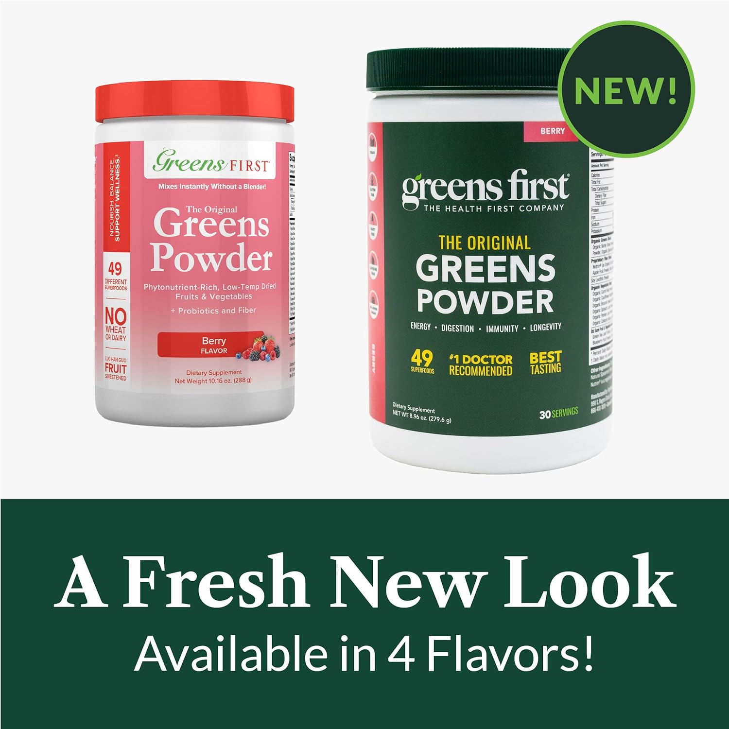 Greens First Original Greens Powder - 49 Superfoods - Organic Fruits & Veggies - Prebiotics, Probiotics & Digestive Enzymes - Antioxidant Smoothie - Dairy Free, Vegan & Non-GMO (Berry, 30 Servings) - Image 5