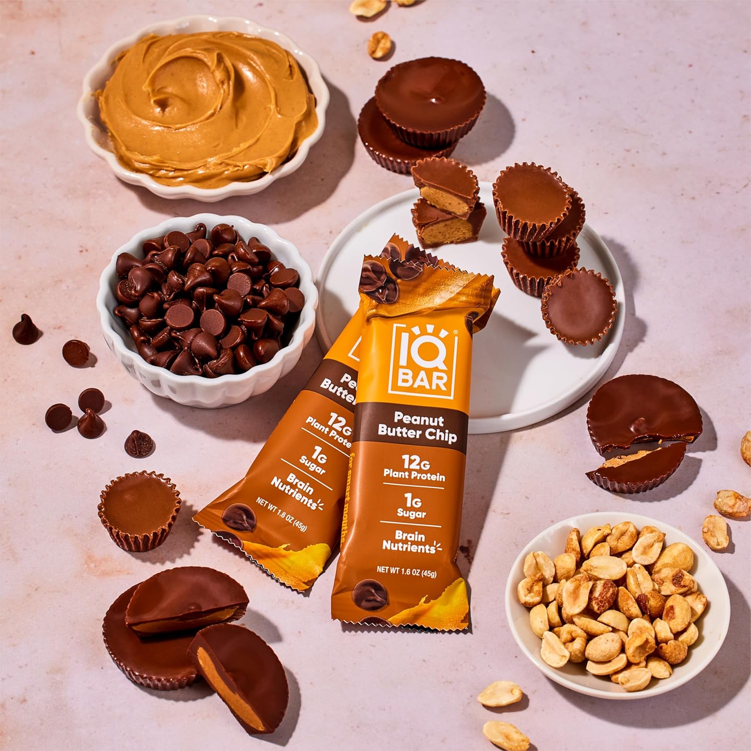 IQBAR Brain and Body Keto Protein Bar - Peanut Butter Chip Keto - Energy - Low Carb Protein - High Fiber Vegan and Low Sugar Meal Replacement - Vegan Snack - Image 6