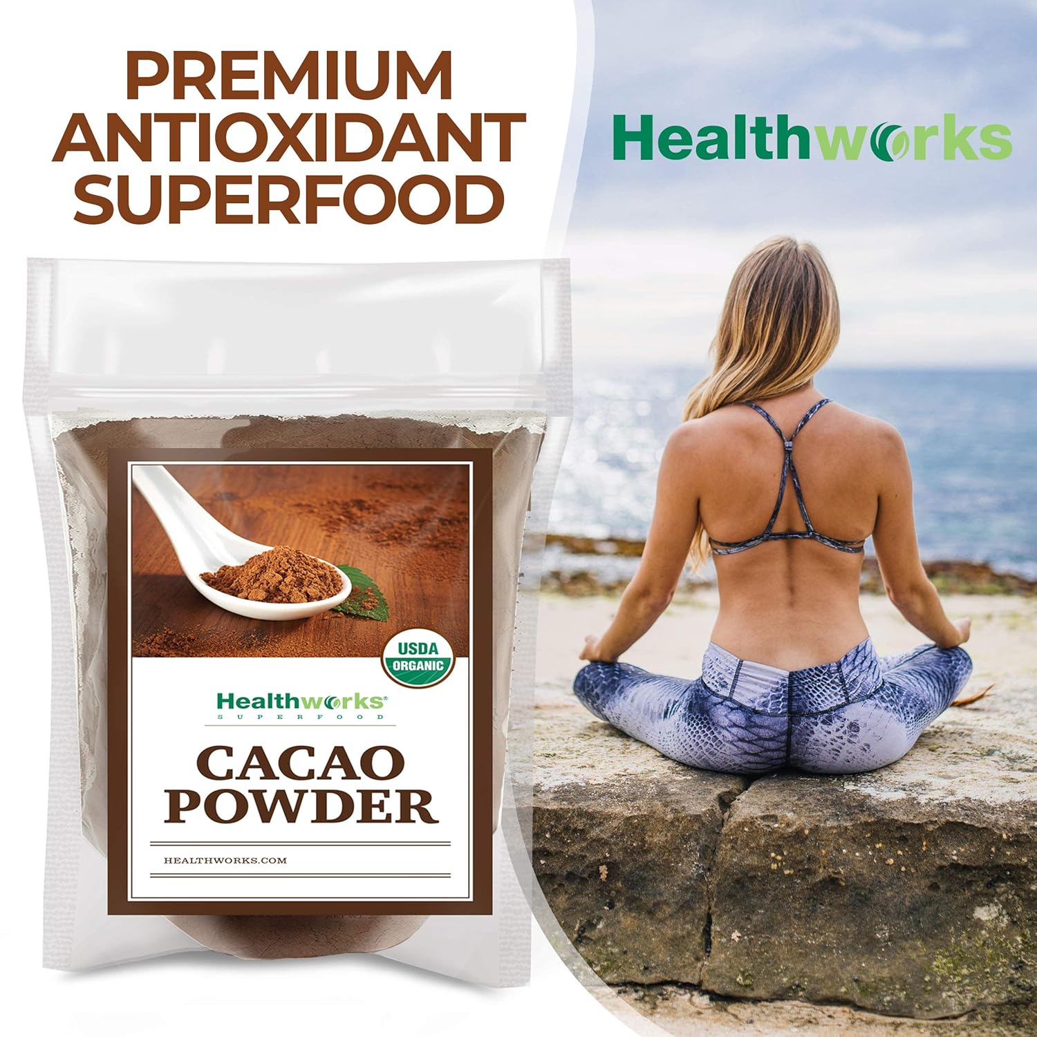Healthworks Superfoods Organic Cacao Powder - 16 Oz / 1 Lb - Cocoa Chocolate Substitute - Rich Chocolate Flavour - Sugar-Free, Keto, Vegan & Non-GMO - Peruvian Bean/Nut Origin - Antioxidant Superfood - Image 5