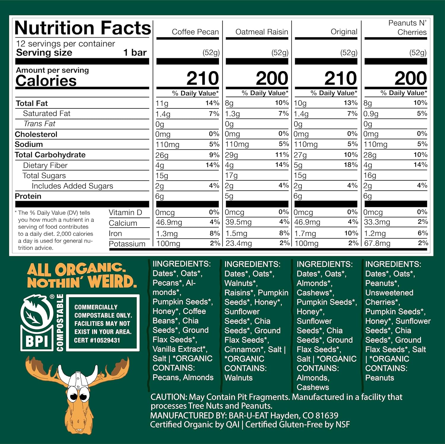 BAR-U-EAT Gluten-Free, Organic, Soft & Chewy Energy Bar. Real Food | Seed Oil Free | No Artificial Sugar | Compostable Packaging | Healthy Snacks (Variety 12 Pack) - Image 2